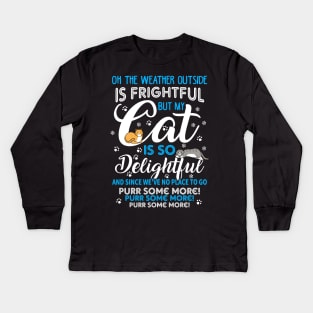 Cats Christmas Song. Meowy Christmas. Kids Long Sleeve T-Shirt